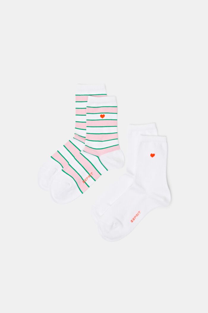 2 paar gestreepte sokken, OFF WHITE, detail image number 0