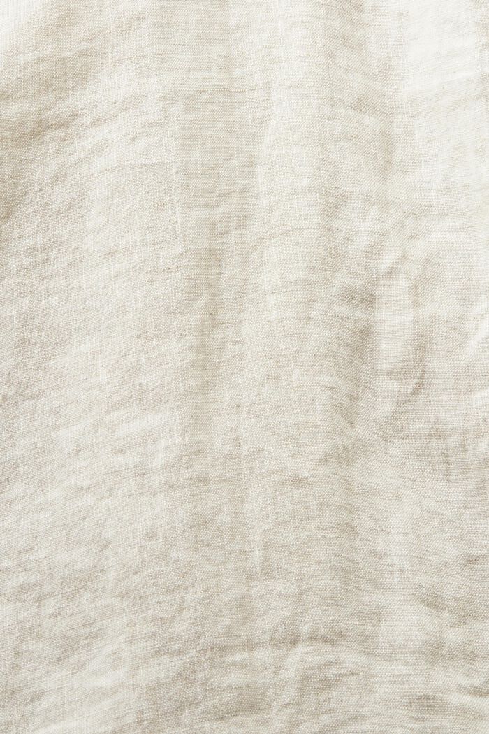 Robe-chemise longueur midi ceinturée en lin, BEIGE, detail image number 5