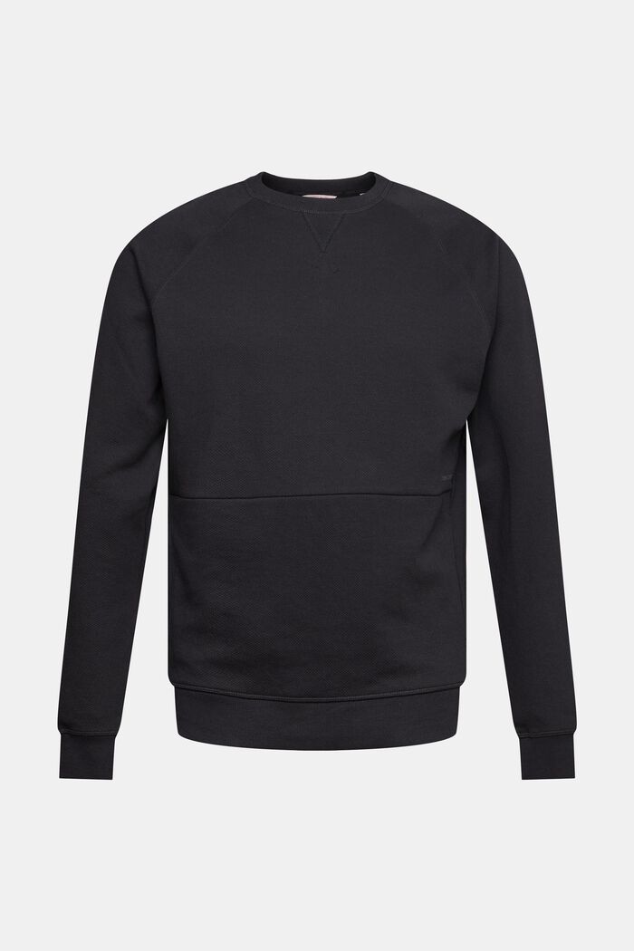 Sweatshirt met structuur, BLACK, detail image number 6