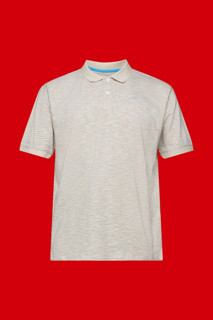 Poloshirt met fijn gemêleerde strepen, TURQUOISE, detail image number 6