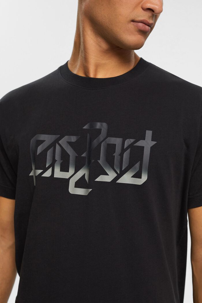 T-shirt à imprimé cube AMBIGRAM, BLACK, detail image number 1