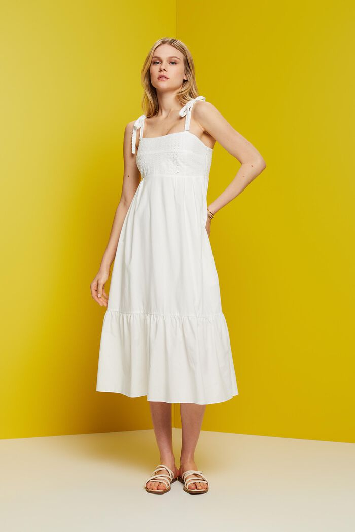Midi-jurk met borduursel, LENZING™ ECOVERO™, WHITE, detail image number 4