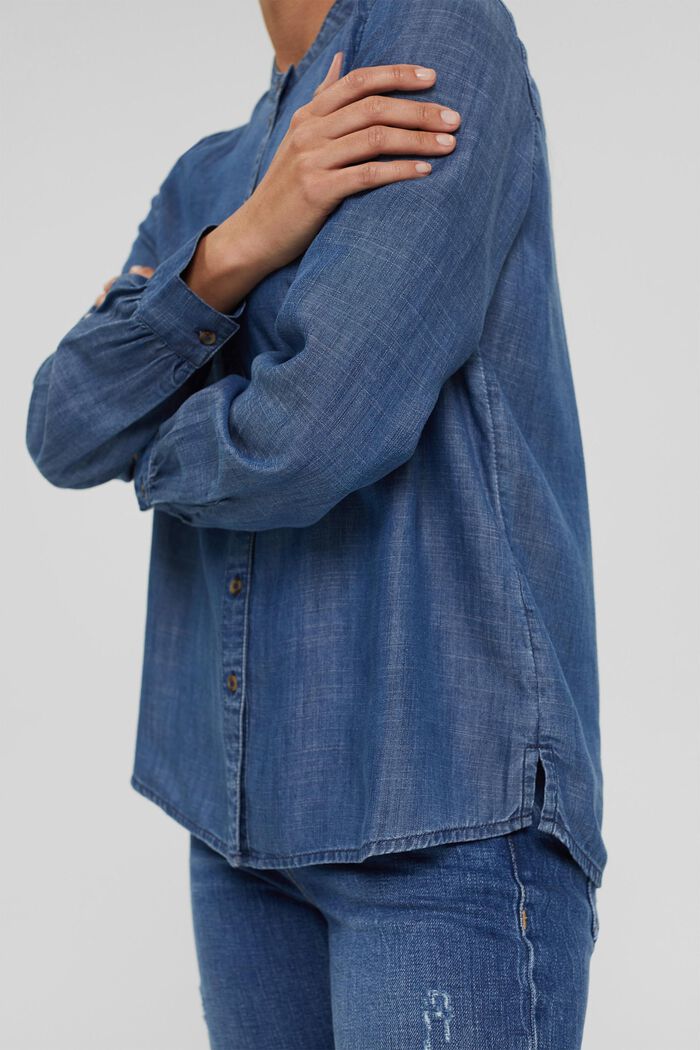 Denim blouse van TENCEL™, BLUE DARK WASHED, detail image number 2