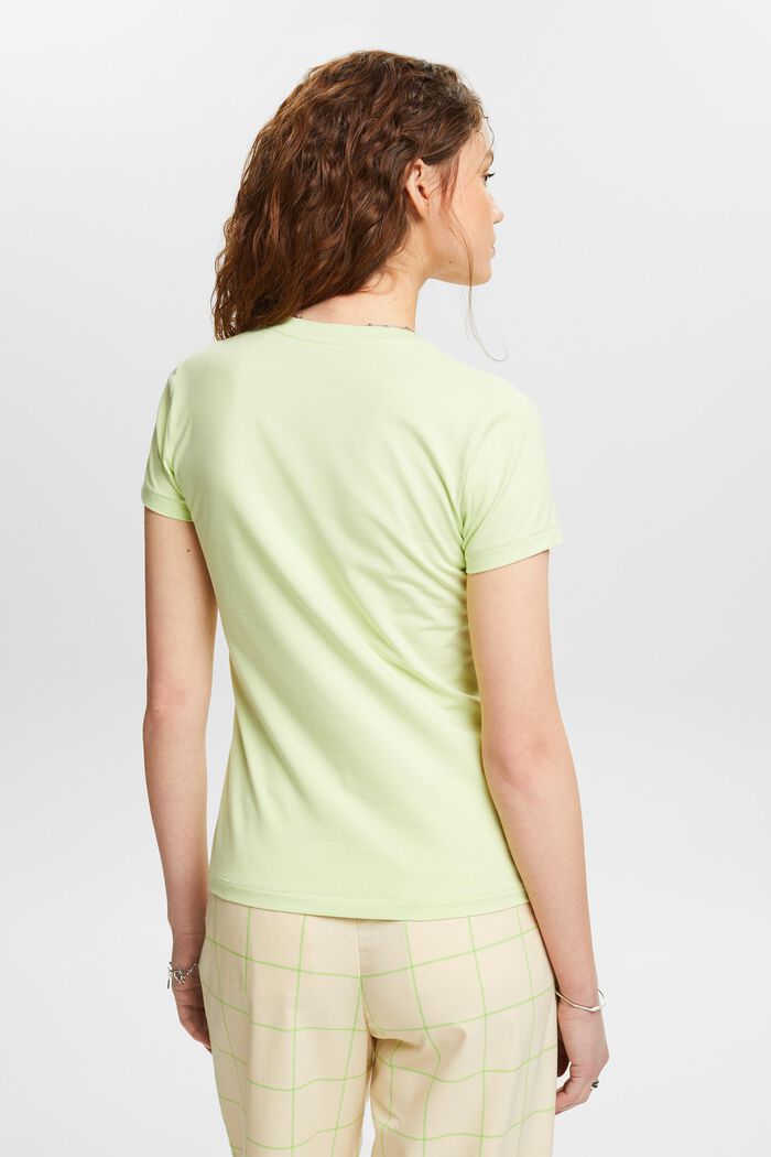 Jersey T-shirt met V-hals, PASTEL GREEN, detail image number 2