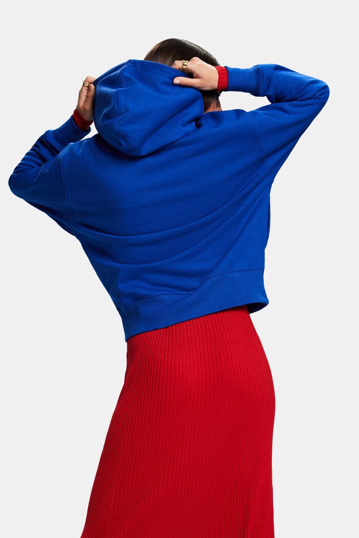 Uniseks hoodie van fleece met logo, BRIGHT BLUE, detail image number 2