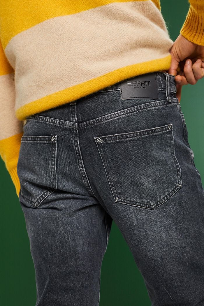 Retro rechte jeans met middelhoge taille, BLACK MEDIUM WASHED, detail image number 3