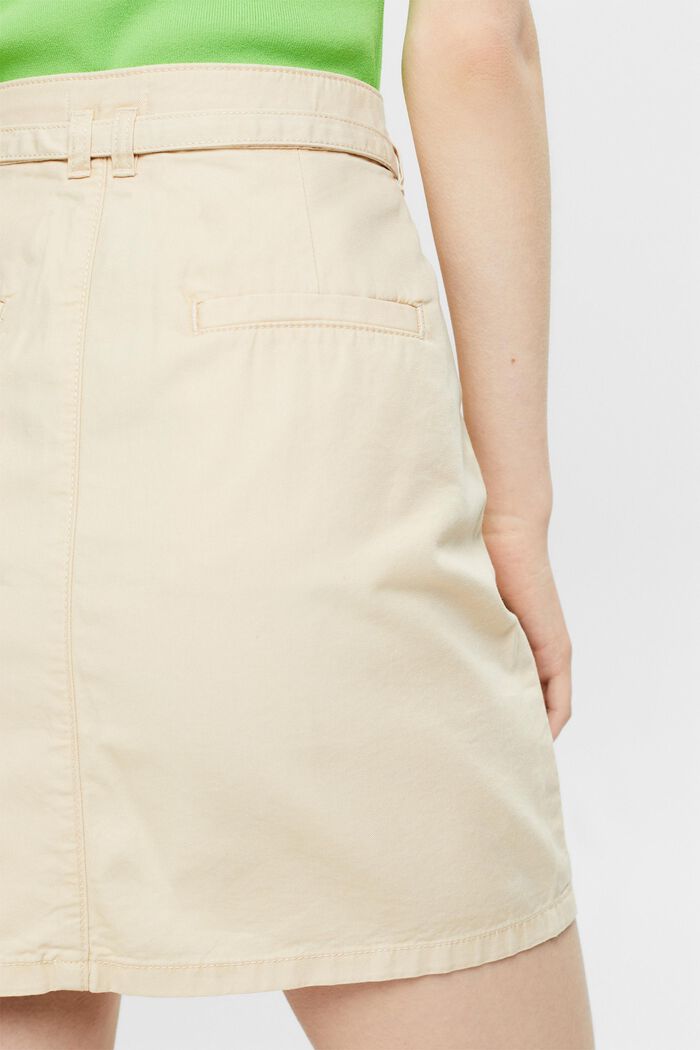 Mini-jupe chino à ceinture, CREAM BEIGE, detail image number 3