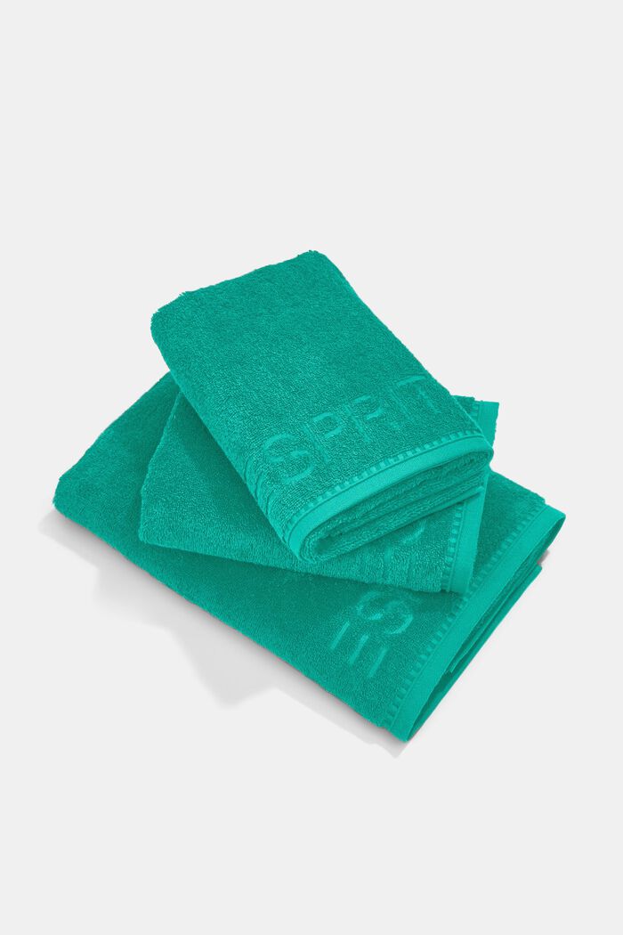 À teneur en TENCEL™ : le lot de 3 serviettes en tissu éponge, OCEAN TEA, detail image number 0