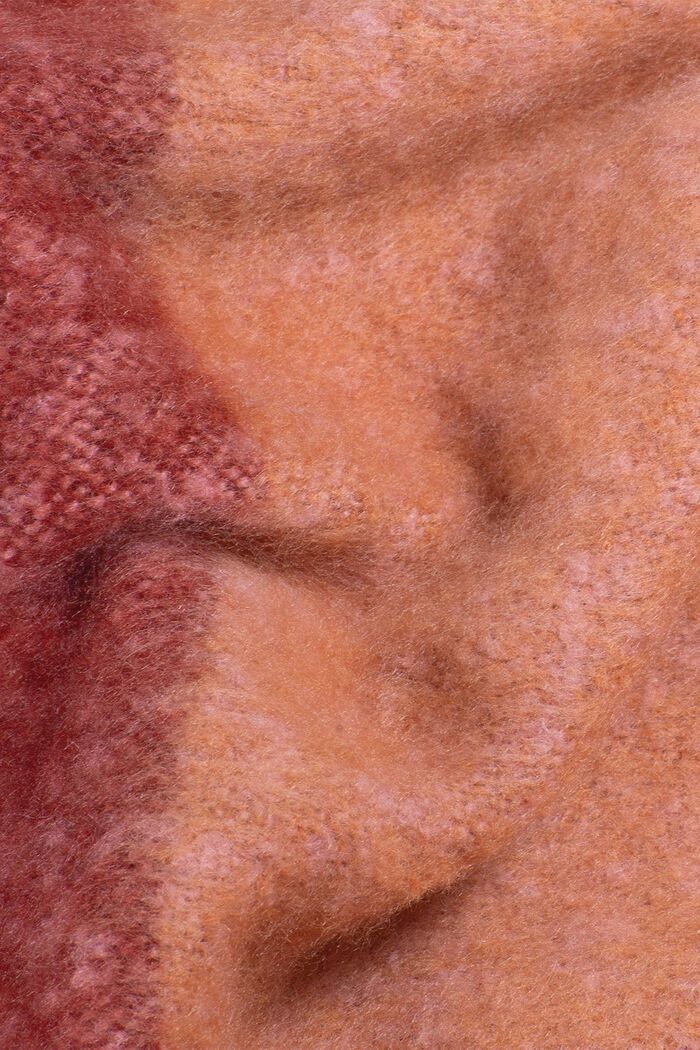 Gemêleerde plaid met franjes, ORANGE, detail image number 1