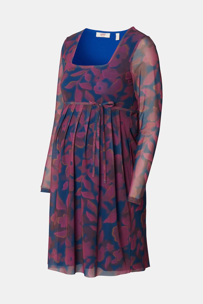MATERNITY Mesh mini-jurk met print, DARK OLD PINK, detail image number 3