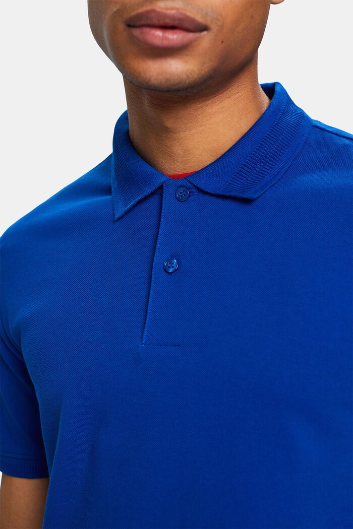 Polo en maille piquée de coton Pima, BRIGHT BLUE, detail image number 3