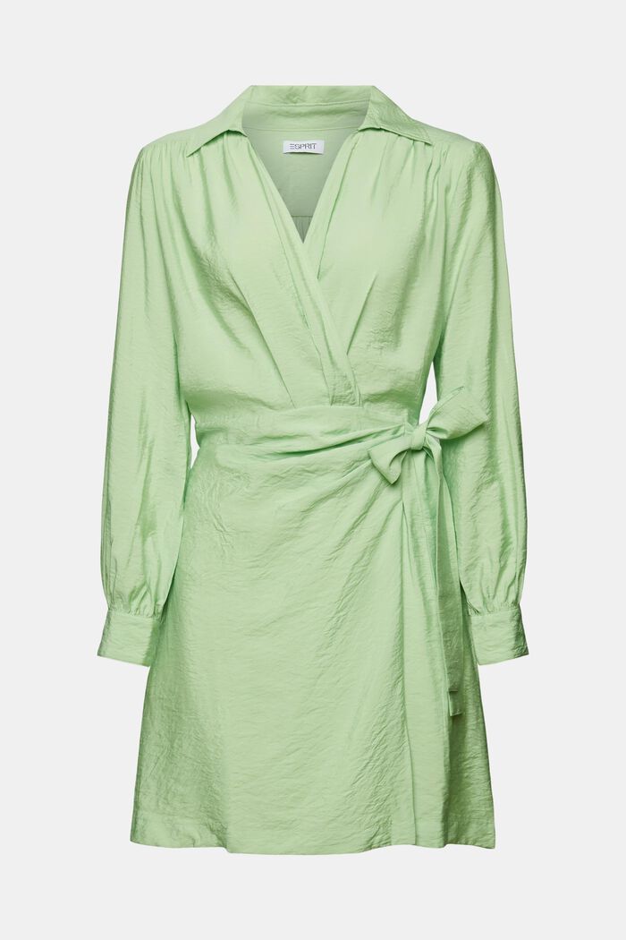 Mini-robe portefeuille froissée, LIGHT GREEN, detail image number 5
