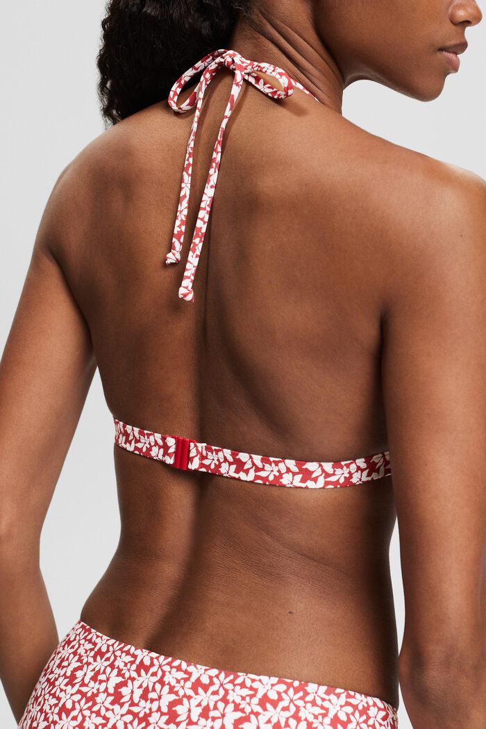 Haut de bikini rembourré à bretelles tour de cou, DARK RED, detail image number 1
