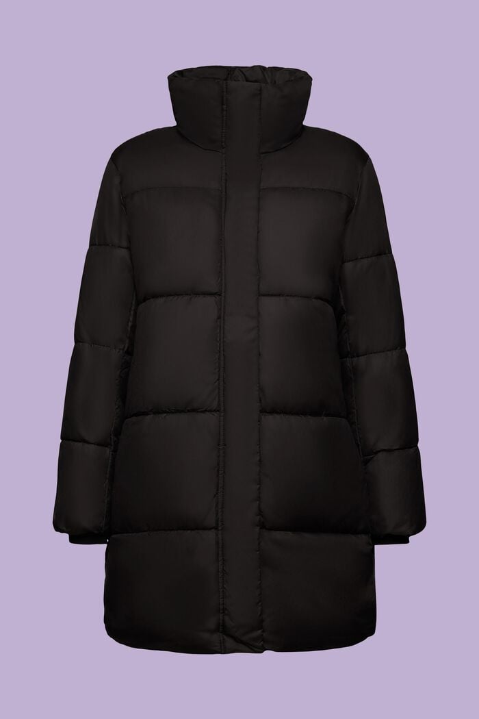Longline, gewatteerde jas, BLACK, detail image number 6