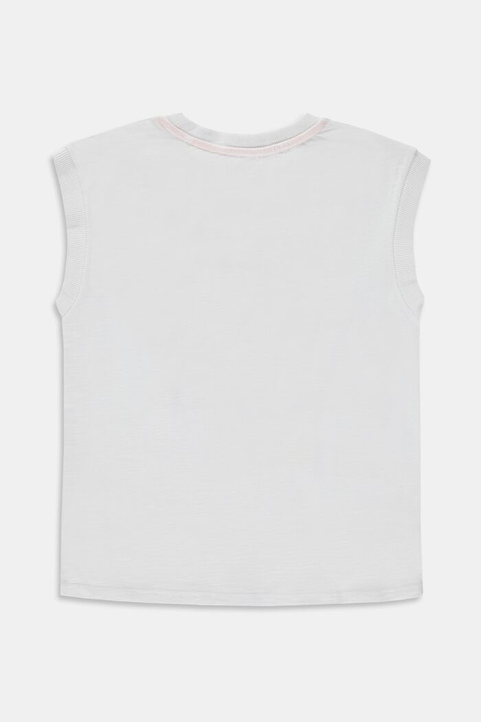 Mouwloos T-shirt met print op de voorkant, WHITE, detail image number 1