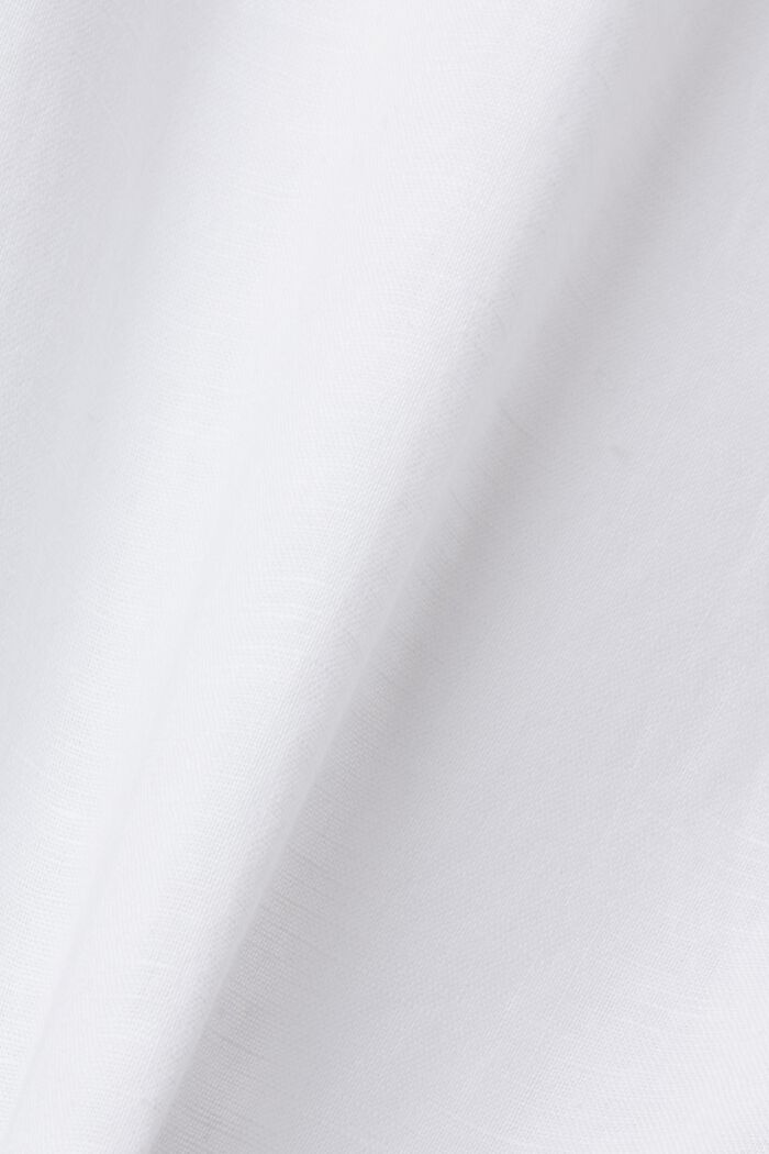 Overhemd met buttondownkraag van een mix van katoen en linnen, WHITE, detail image number 6