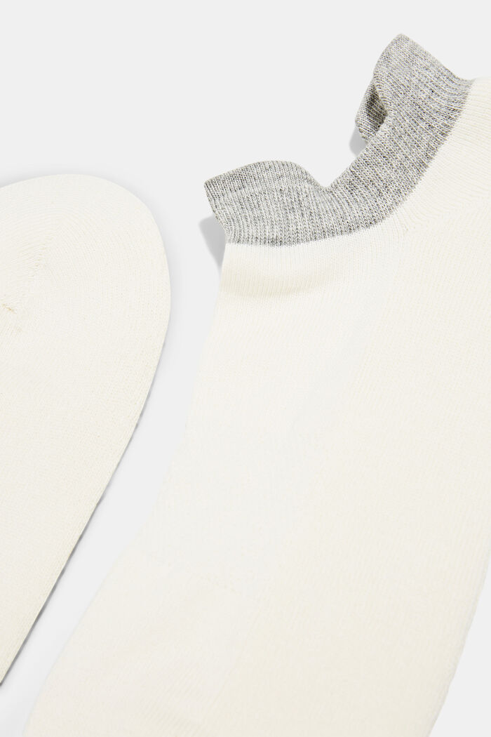 Lot de 2 paires de socquettes basses, tissu éponge, OFF WHITE, detail image number 1