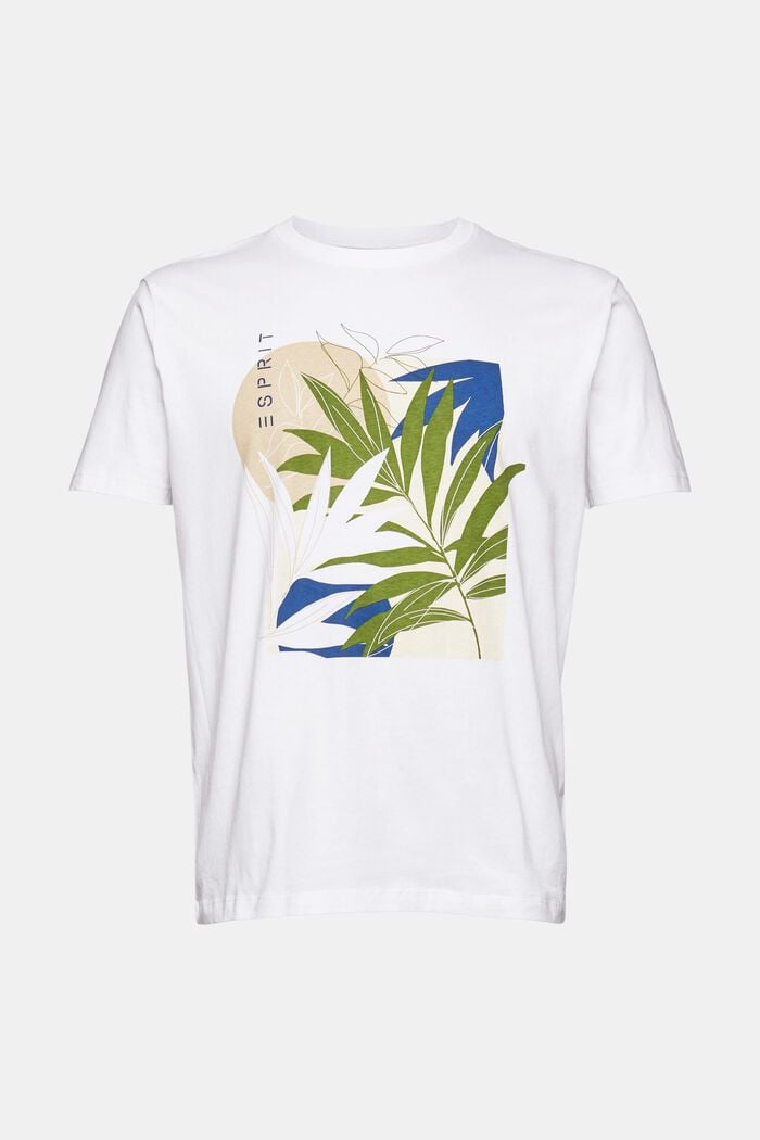 T-shirt en jersey animé d'un imprimé végétal