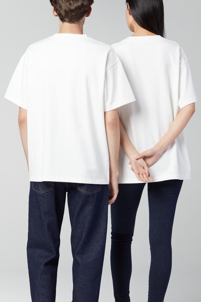 Uniseks T-shirt met logoprint, WHITE, detail image number 1