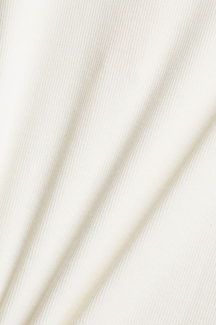 Geribd henley shirt van een mix van biologisch katoen, OFF WHITE, detail image number 4