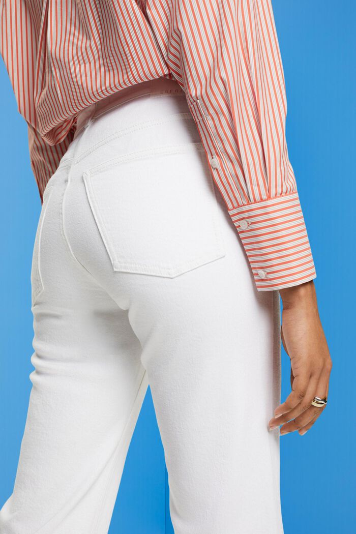 High-rise jeans met rechte pijpen, WHITE, detail image number 4