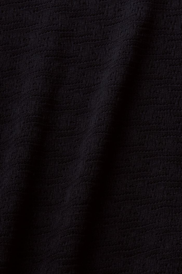 Pointelle trui met korte mouwen, BLACK, detail image number 4