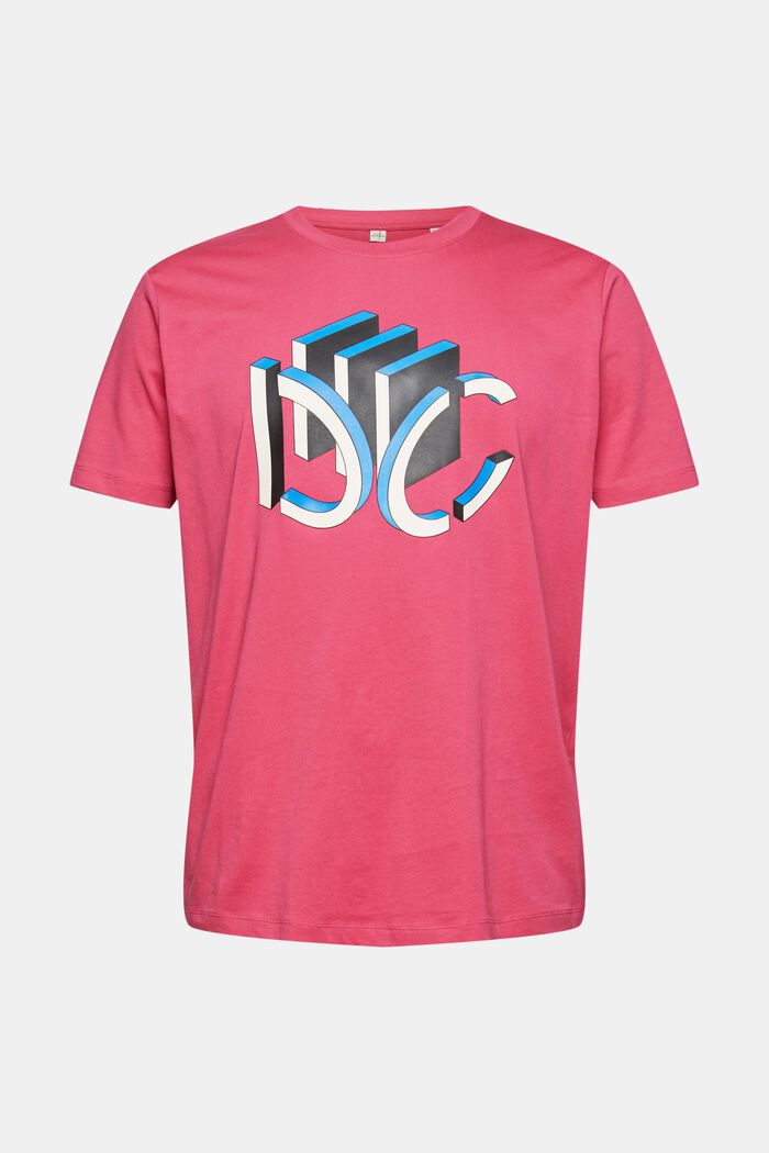 Jersey T-shirt met grafische 3D-logoprint, DARK PINK, detail image number 2