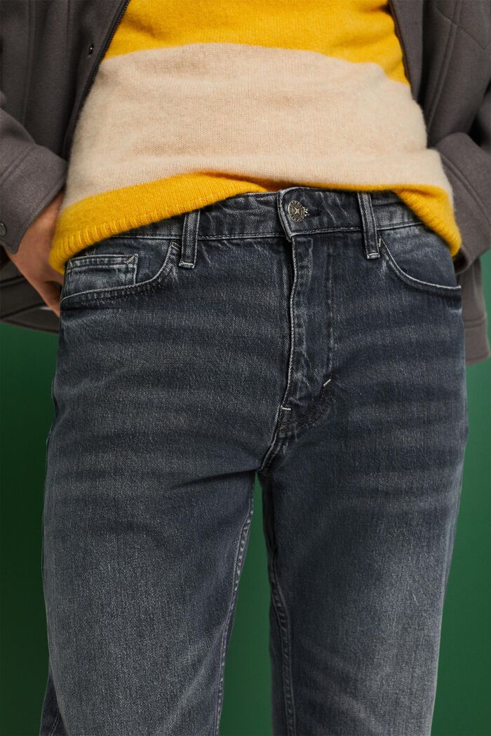 Retro rechte jeans met middelhoge taille, BLACK MEDIUM WASHED, detail image number 4