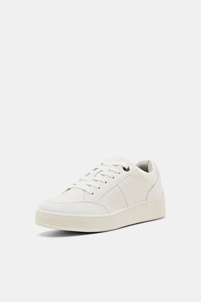 Sneakers en similicuir, WHITE, detail image number 2