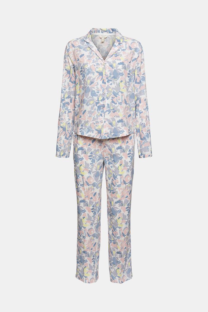 Pyjama orné d’un imprimé à fleurs, LENZING™ ECOVERO™, OFF WHITE, overview