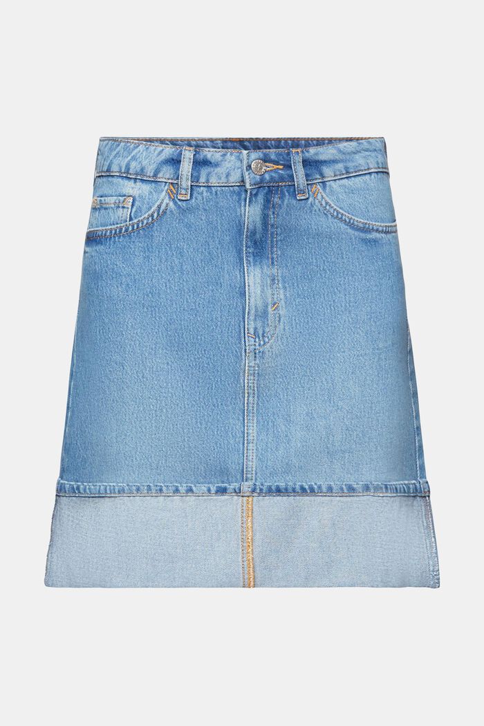 Mini-jupe en jean à taille mi-haute, BLUE LIGHT WASHED, detail image number 6