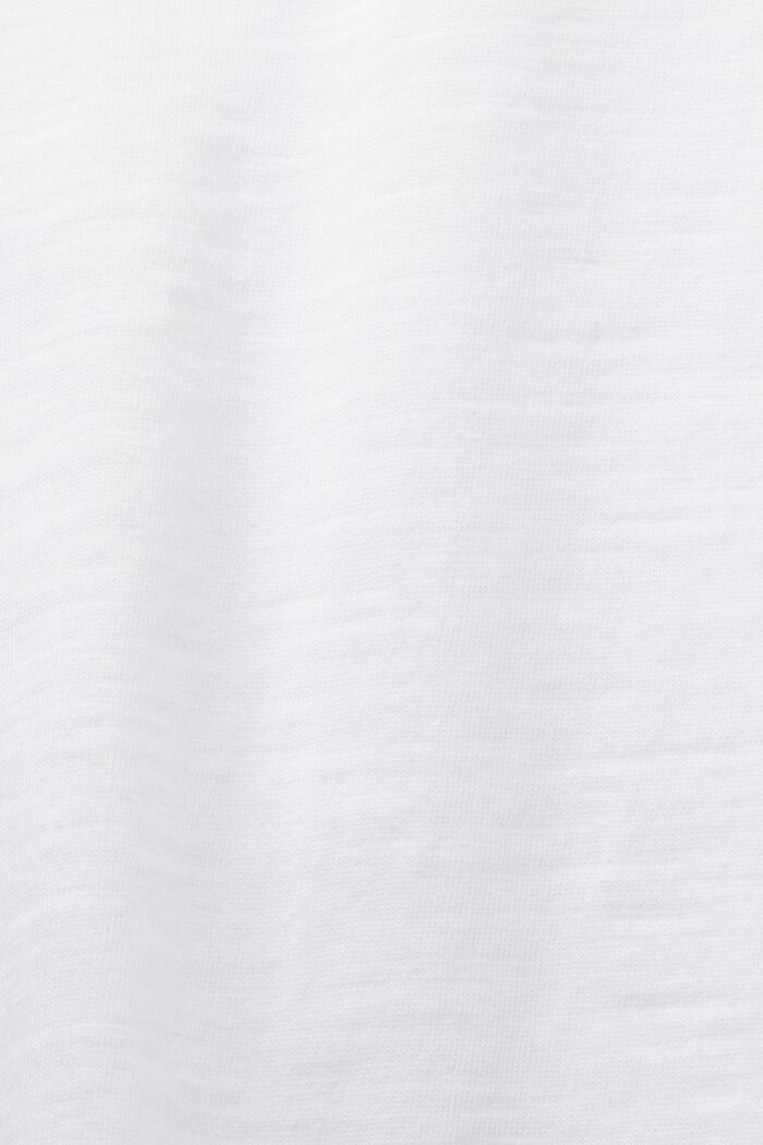 T-shirt met V-hals, 100% katoen, WHITE, detail image number 5