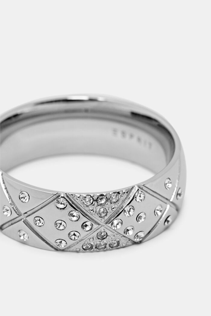 Ring met ingezette zirkonia, SILVER, detail image number 1