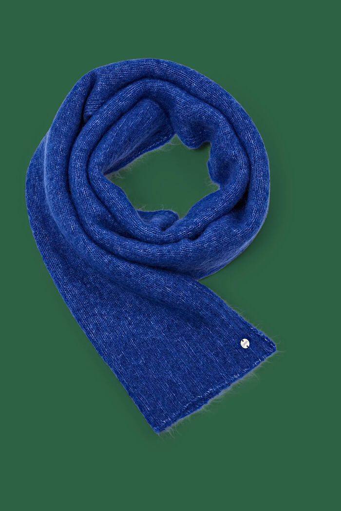 Sjaal uit een mix van mohairwol, BRIGHT BLUE, detail image number 0