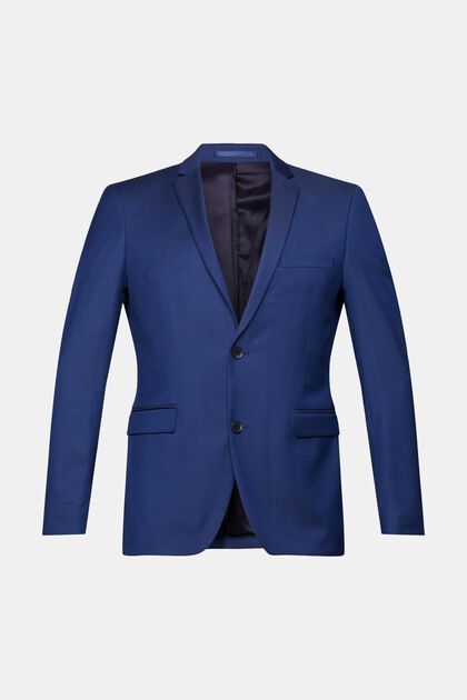 Slim fit blazer, BLUE, overview