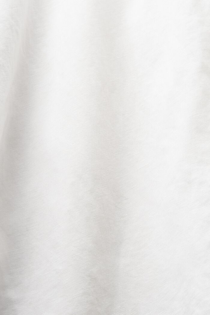 Robe-chemise en lin et coton avec ceinture, OFF WHITE, detail image number 4