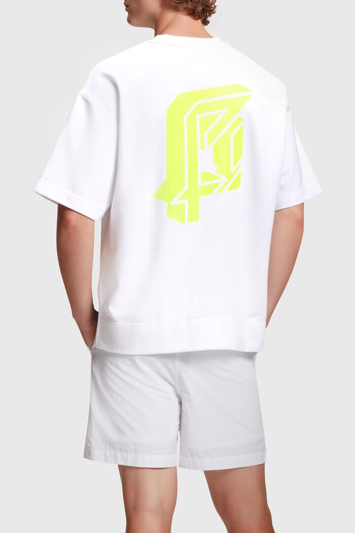 Sweatshirt met comfortabele pasvorm en neonkleurige print, WHITE, detail image number 1