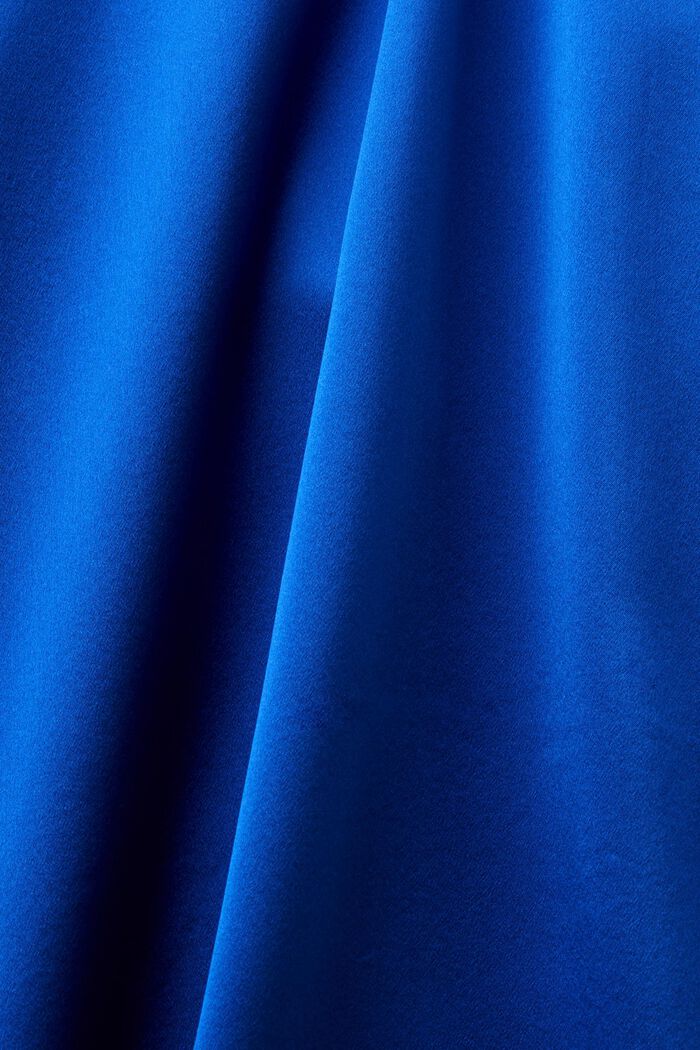 Zijde-satijnen midi-jurk met ceintuur, BRIGHT BLUE, detail image number 5
