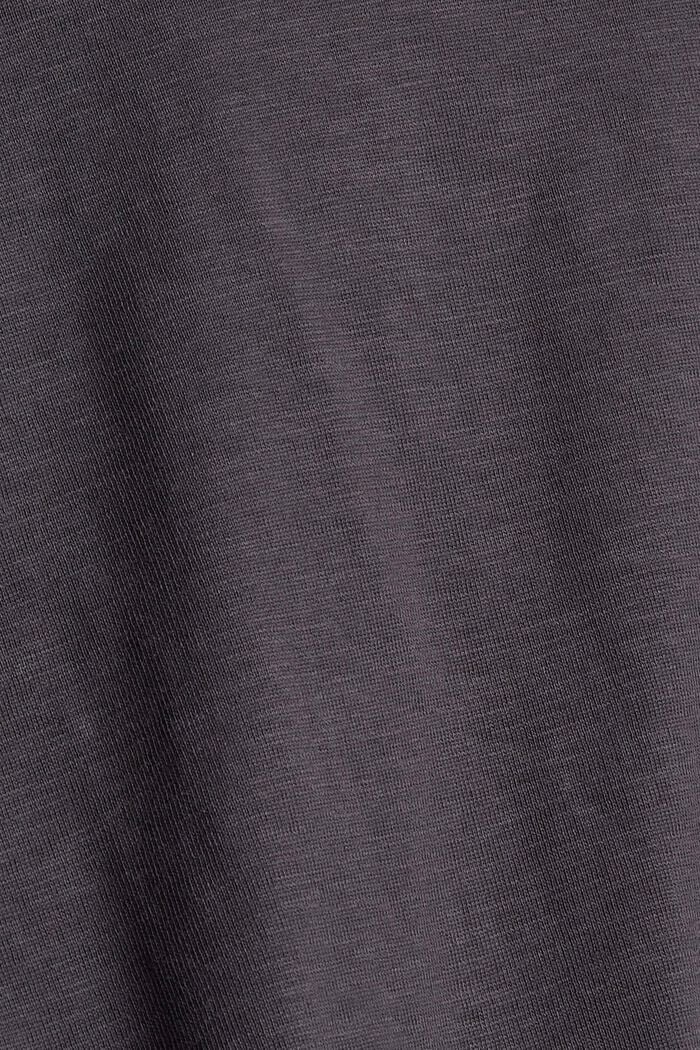 T-shirt à manches longues et capuche, coton bio léger, ANTHRACITE, detail image number 4