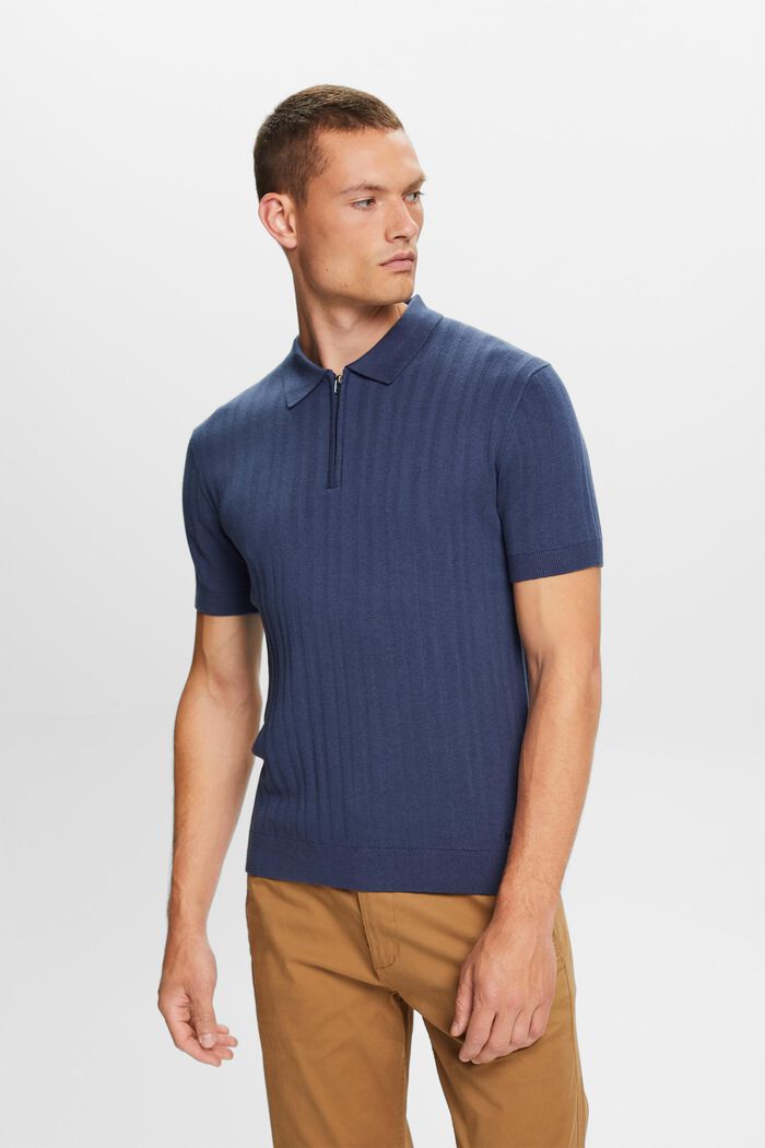 Poloshirt met slim fit, GREY BLUE, detail image number 0