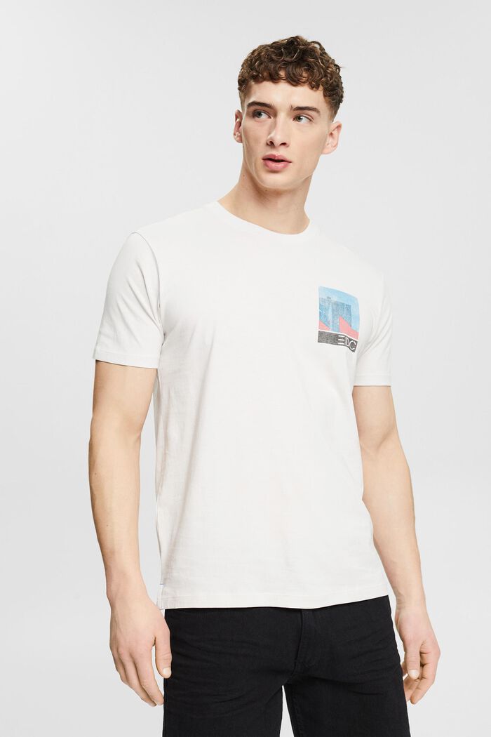 Jersey T-shirt met grote print op de op de voorkant, LIGHT BEIGE, detail image number 0