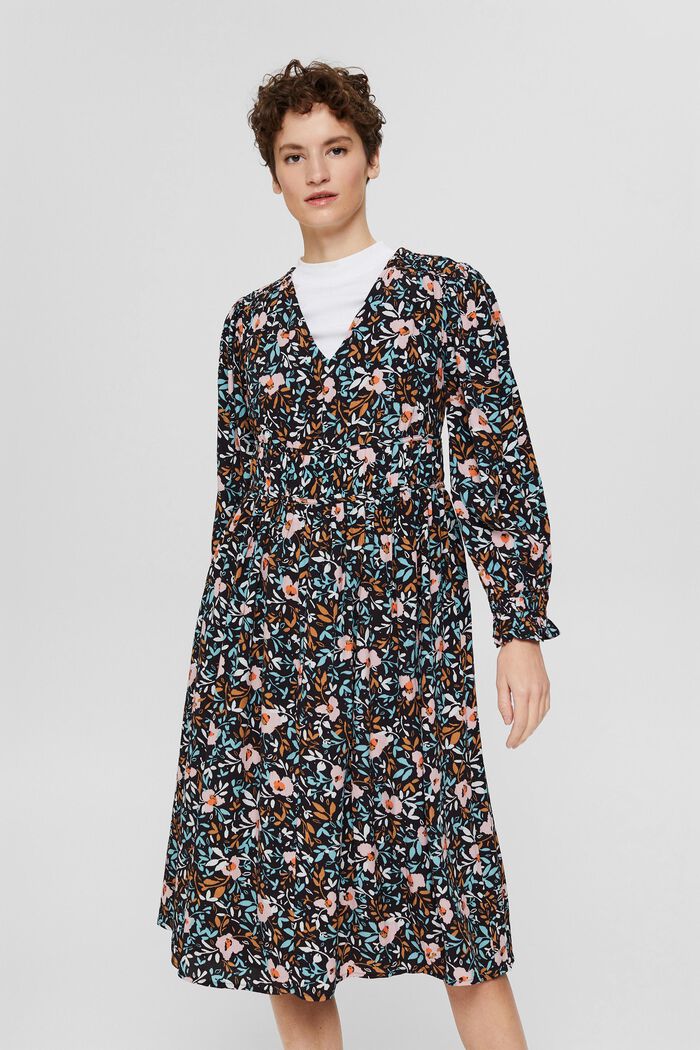 Midi-jurk van LENZING™ ECOVERO™, BLACK COLORWAY, detail image number 0
