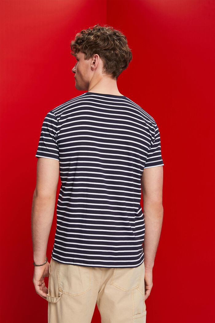 T-shirt en jersey rayé, 100 % coton, NAVY, detail image number 3