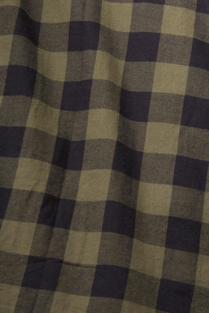 Chemise en flanelle de coton durable à carreaux vichy, KHAKI GREEN, detail image number 1