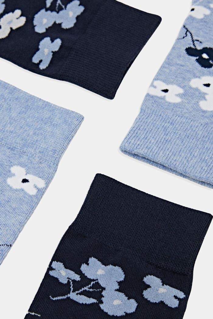 Set van 2 paar grofgebreide sokken met print, LIGHT BLUE/NAVY, detail image number 1