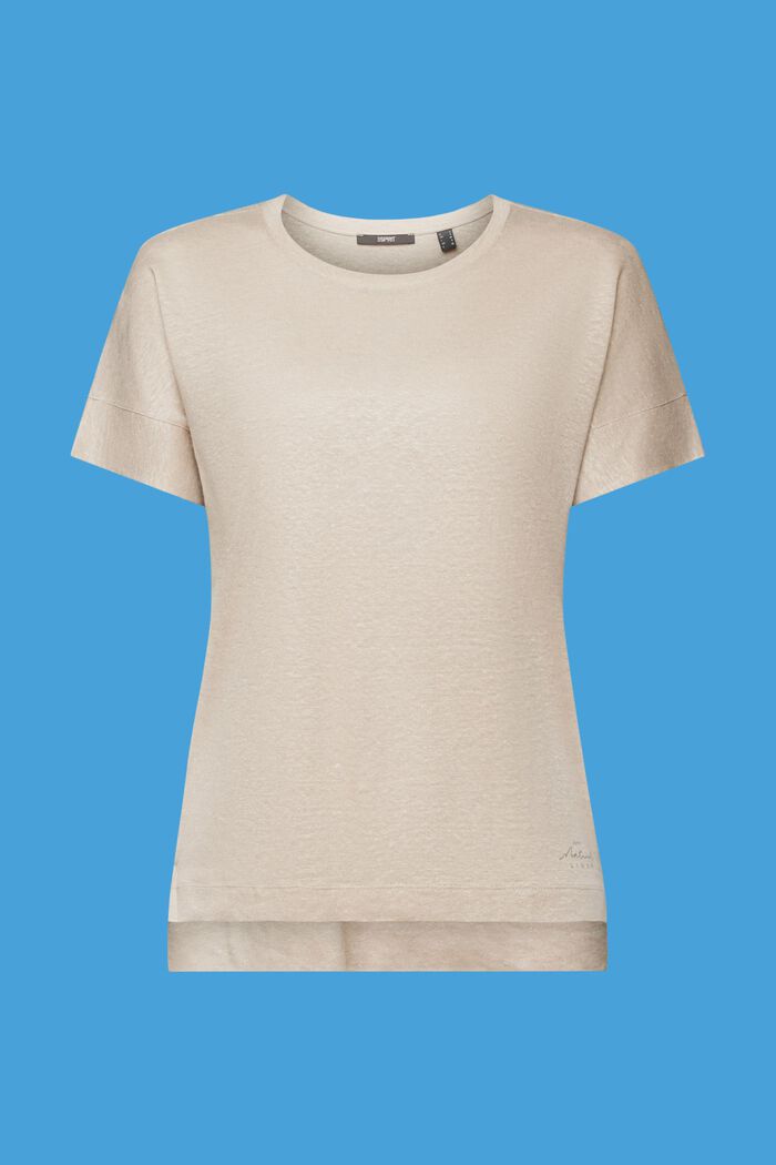 T-shirt en lin, LIGHT TAUPE, detail image number 6
