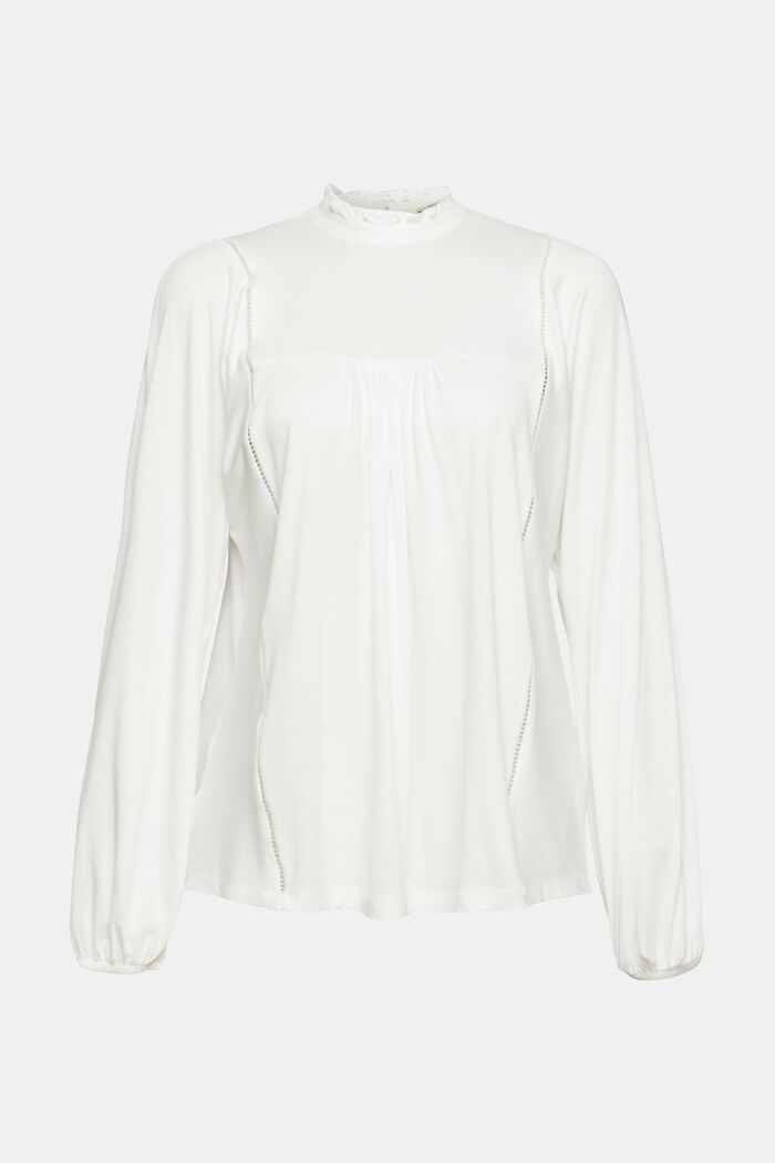 T-shirt à manches longues et ruches, LENZING™ ECOVERO™, OFF WHITE, detail image number 5
