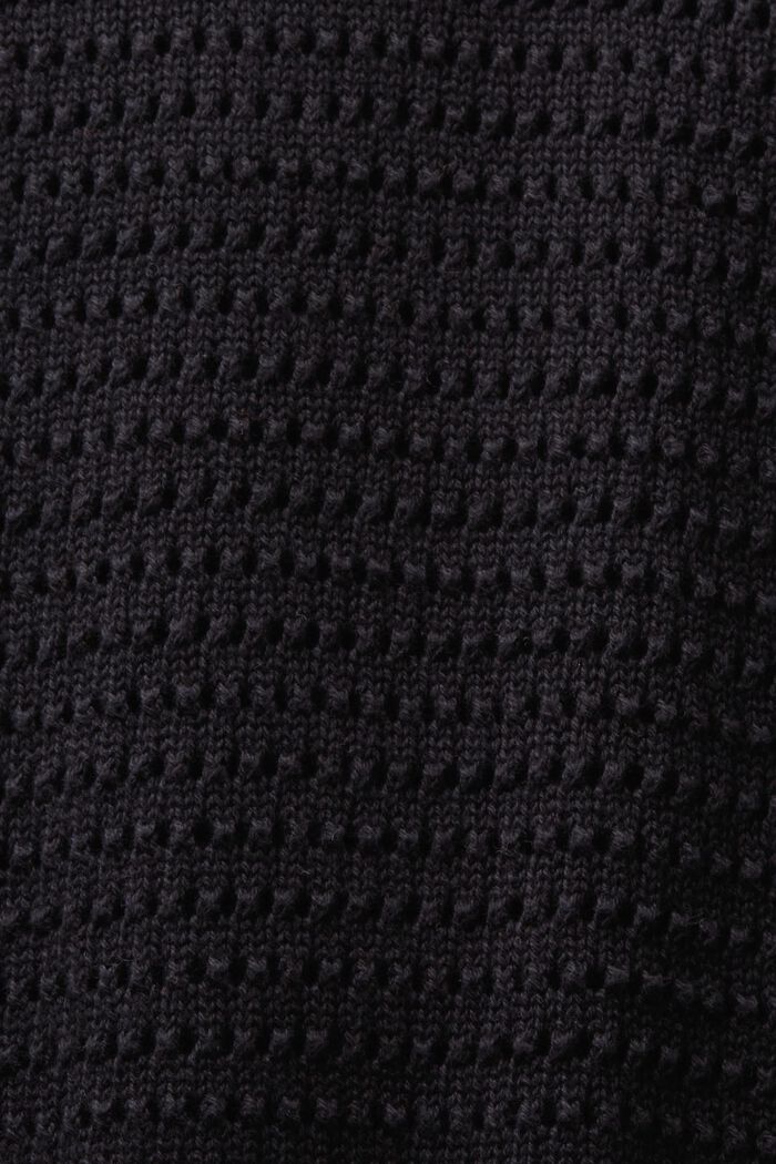 Pull-over à manches courtes en mesh, BLACK, detail image number 5
