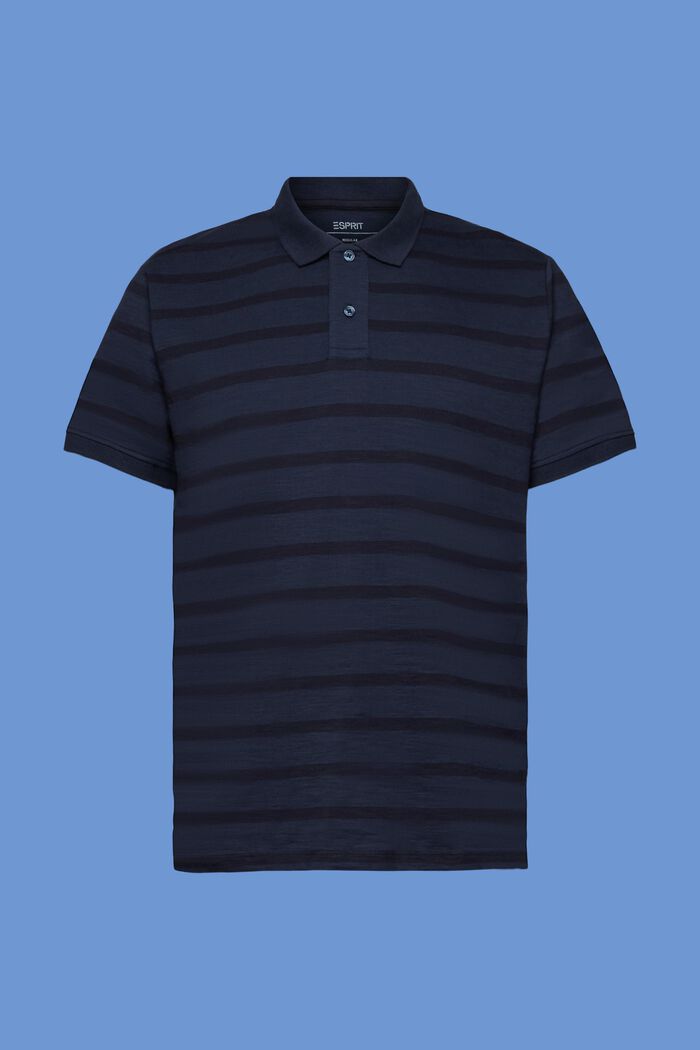Polo en coton rayé, NAVY, detail image number 5