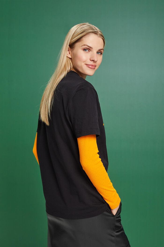 Uniseks T-shirt van katoen-jersey met logo, BLACK, detail image number 4